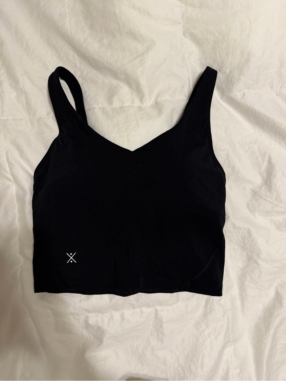 Free Spirit Black V-Neck Crop padded workout top